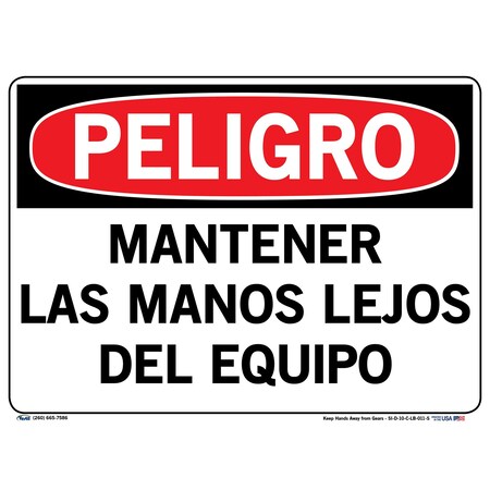 Vestil Vinyl Label Sign, 10-1/2" Height, 14-1/2" Width, Vinyl Label, Rectangle, Spanish SI-D-10-C-LB-011-S